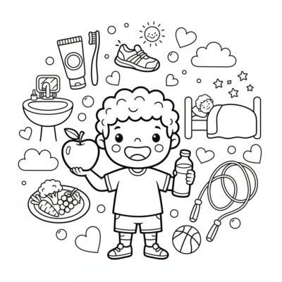 Coloring Book: Health Coloring Pages for Kids