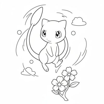 Coloring Book: POKEMON – Mew Soars in the Air