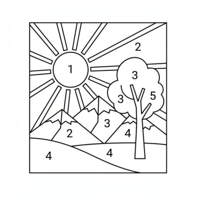 Color-by-Numbers Printable Pages for Kids