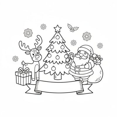 Holiday Christmas Coloring Sheet for Kids