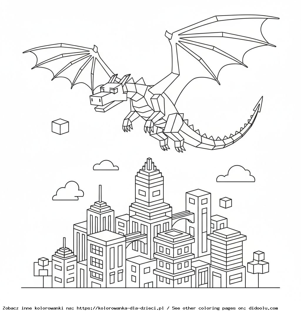 Minecraft – The Ender Dragon Over the City