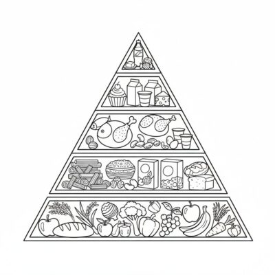 Healthy Kids Food Pyramid Coloring Book