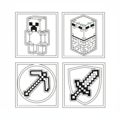Minecraft Coloring Book to Assemble