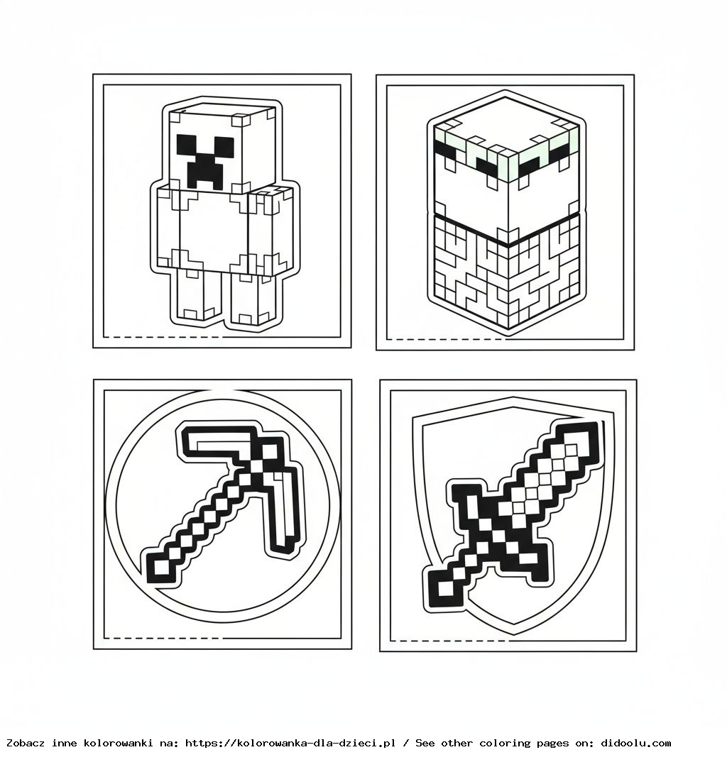 Minecraft Coloring Book to Assemble