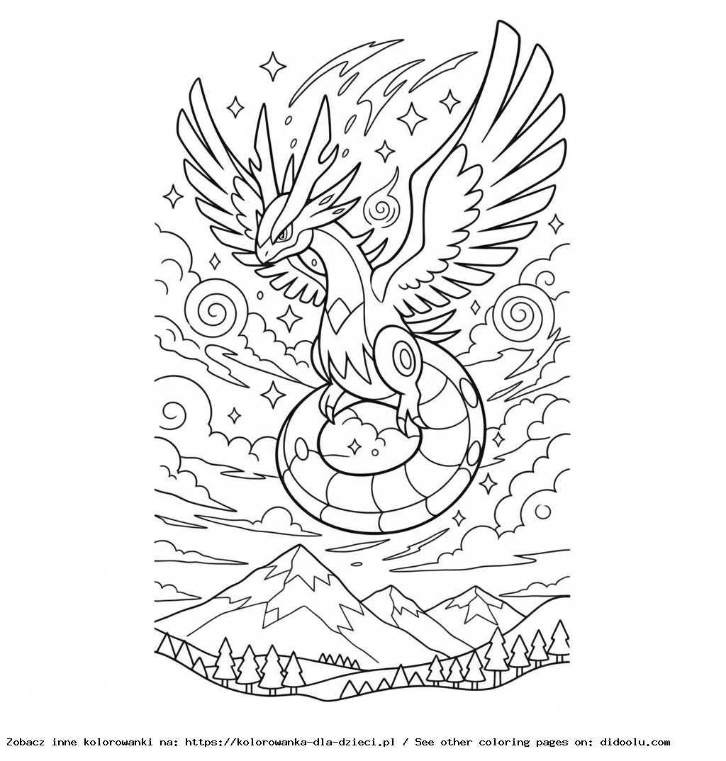 Coloring Book: LEGENDARY POKÉMON – Legendary Pokémon Appearing in the Sky