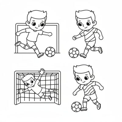 Printable Coloring Pages: Soccer Players