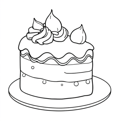 Cake Coloring Page