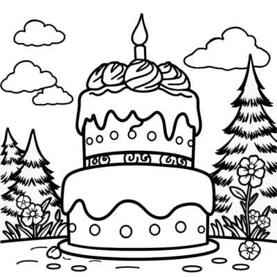 Coloring Book: Cake Coloring Book for Children