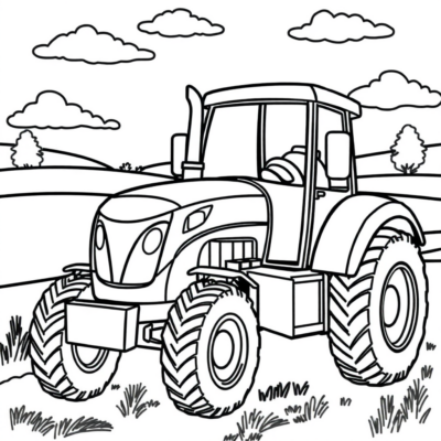Coloring Book: Tractor for Kids