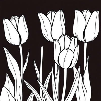 Tulips Coloring Book