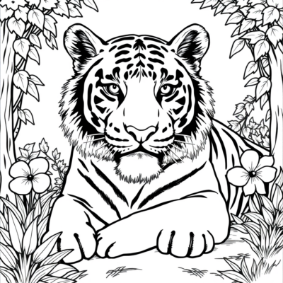 Coloring Book: Tiger Coloring Book for Kids