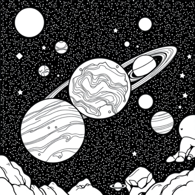 Solar System Fun: Space Coloring Book for Kids