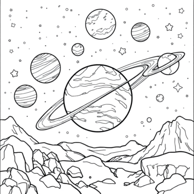 Coloring Book: Solar System for Kids