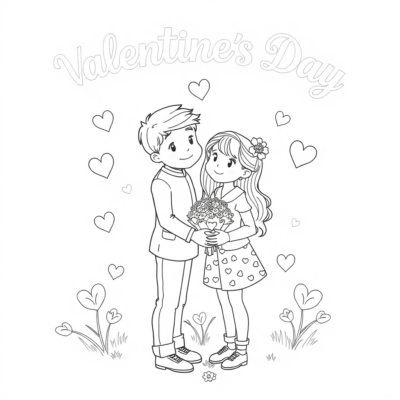 Coloring Book: Valentine’s Day Coloring Book for Kids
