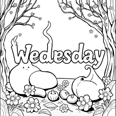 Wednesday coloring page to print