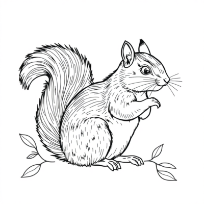 Squirrel Coloring Book