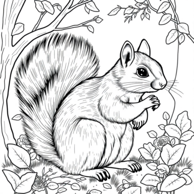 Coloring Book: Squirrel Coloring Book