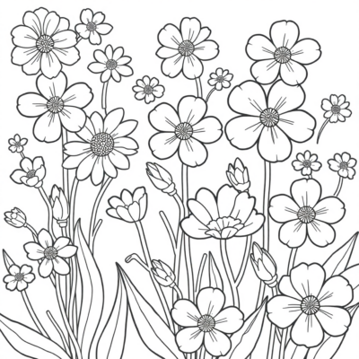 Blossoming Spring Flowers Coloring Fun