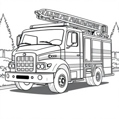 Fire Truck Coloring Book
