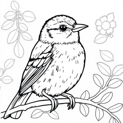 Little Sparrow Coloring Page