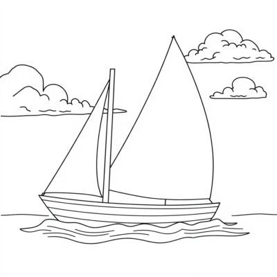 Coloring Book: Sailboat Coloring Book for Kids