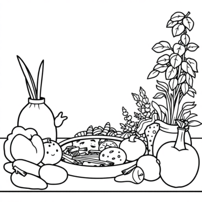 Coloring Book: Healthy Eating Coloring Book for Kids