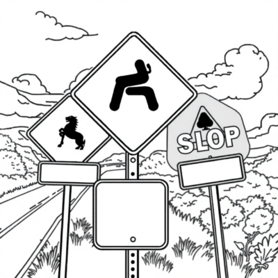 Road Sign Coloring Fun for Kids