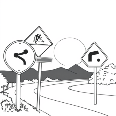 Traffic Signs Coloring Book