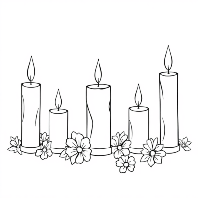 Candles Coloring Book