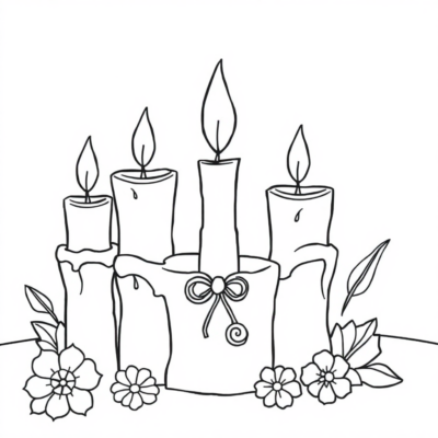 Coloring Book: Candles Coloring Pages for Kids