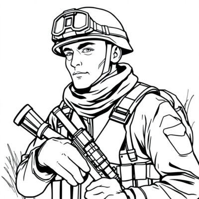 Brave Soldier Adventure Coloring Book