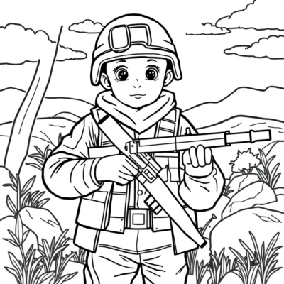 Coloring Book: Soldier Coloring Book for Kids