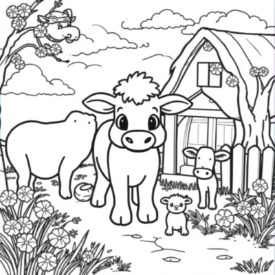 Coloring Book: Farm Animals Coloring Pages for Kids