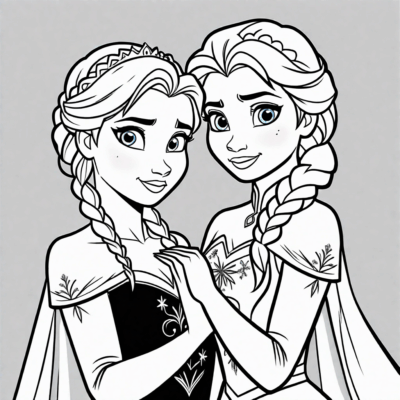 Anna and Elsa Coloring Pages