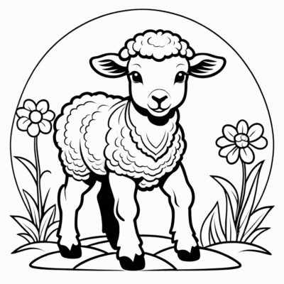 Easter Lamb Coloring Page