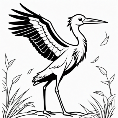 stork coloring page to print