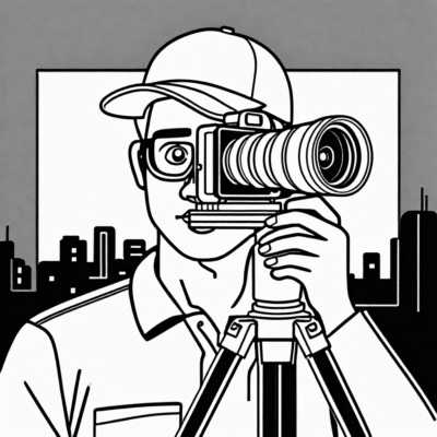 cameraman coloring page for printing