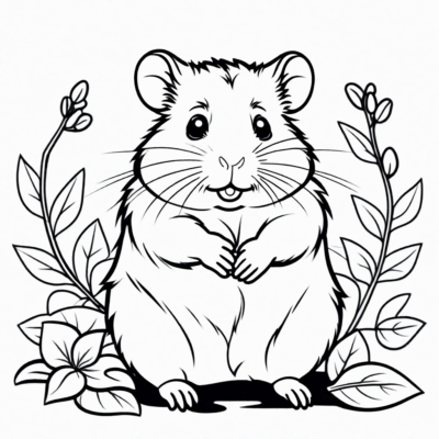 hamster coloring page for printing