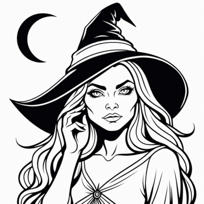 Witches Coloring Pages