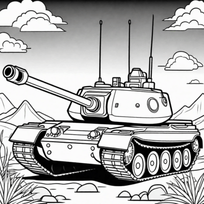 tank coloring page to print