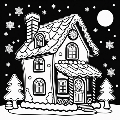 Gingerbread House Coloring Book