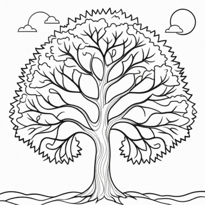 Tree Coloring Page to Print