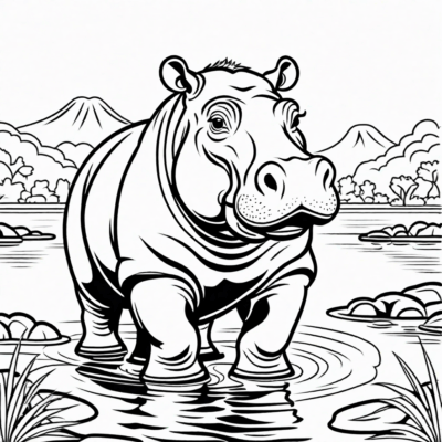 Hippopotamus Coloring Page