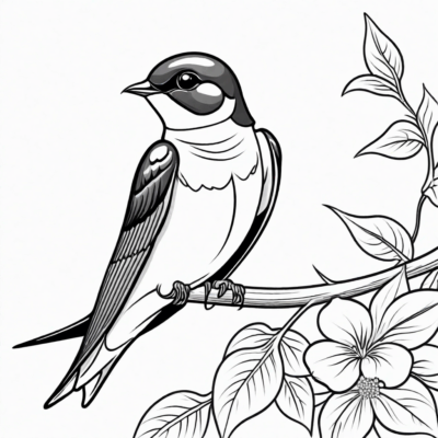 Swallow Coloring Book