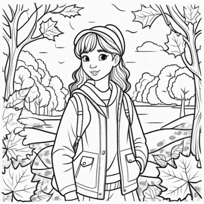 Autumn Coloring Page for Printing