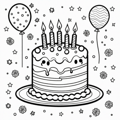Birthday Card Coloring Pages