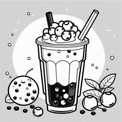 bubble tea coloring book