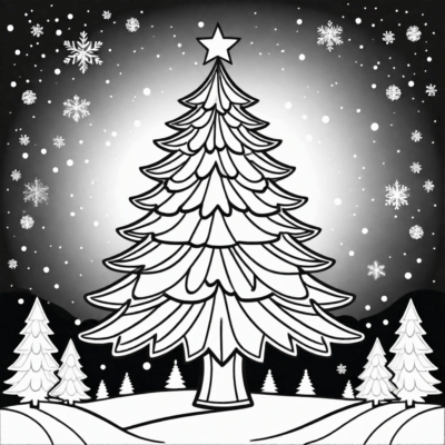 Christmas Tree Coloring Page to Print