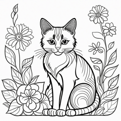 Adult Coloring Book: Cats