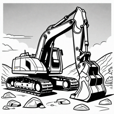 Excavator Coloring Page for Print